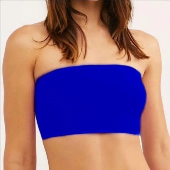 Free People‎ Nina Neo Bandeau Blue Medium NWT - Picture 1 of 4